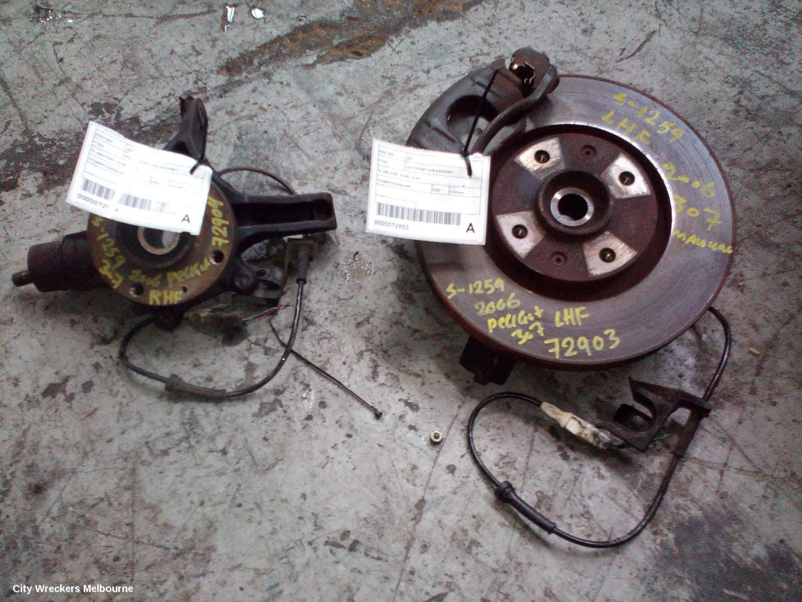 PEUGEOT 307 LEFT FRONT HUB ASSEMBLY, T6, ABS TYPE, 10/2005 - 12/2009 - Image 2