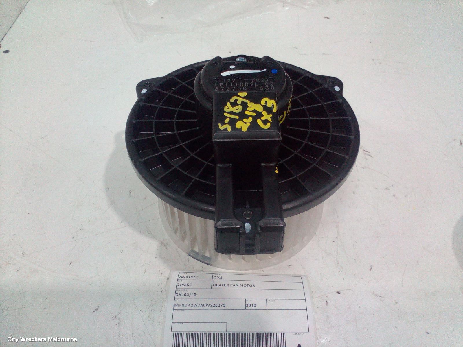 MAZDA CX3 HEATER FAN MOTOR, DK, 03/2015 ONWARDS - Image 3