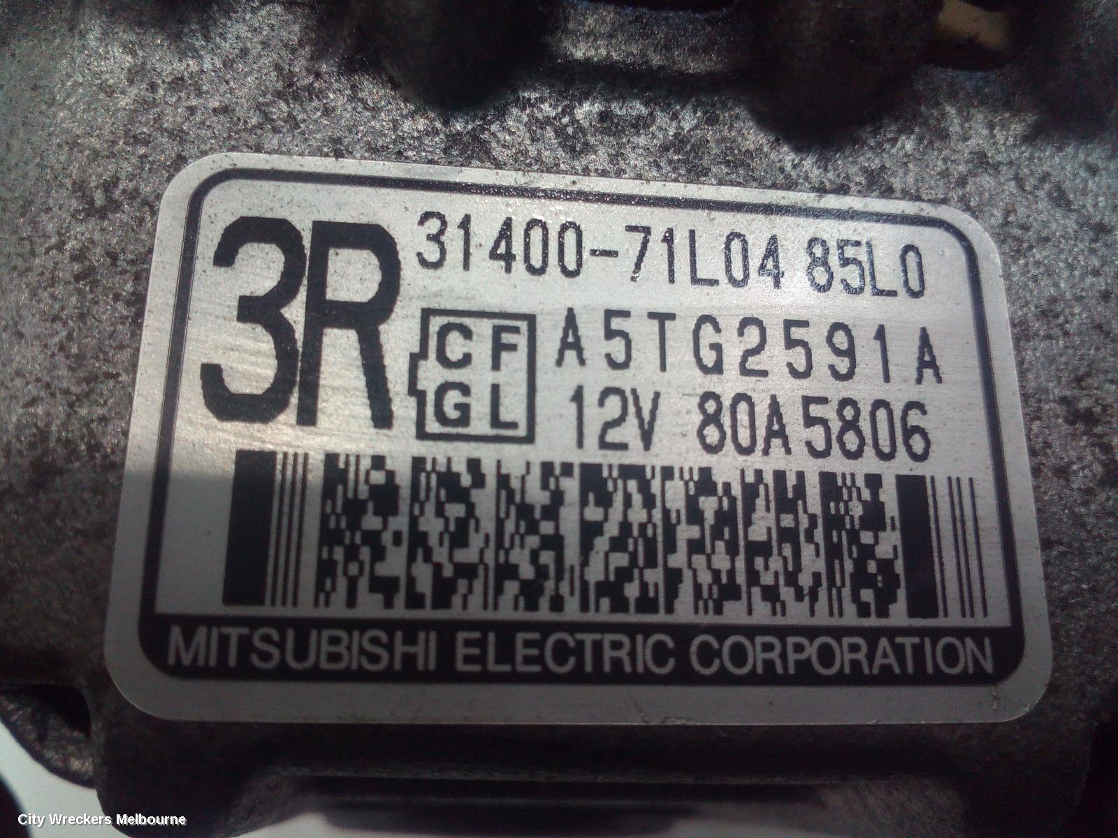 SUZUKI SWIFT ALTERNATOR, PETROL, MITSUBISHI 80AMP, FZ, 08/2010 - 03/2017 - Image 1
