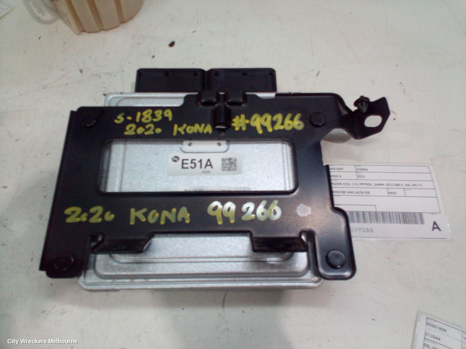 HYUNDAI KONA ECU, ENGINE ECU, 2.0, PETROL, G4NH, ECU ONLY, OS, 09/2017 - 10/2020 - Image 1