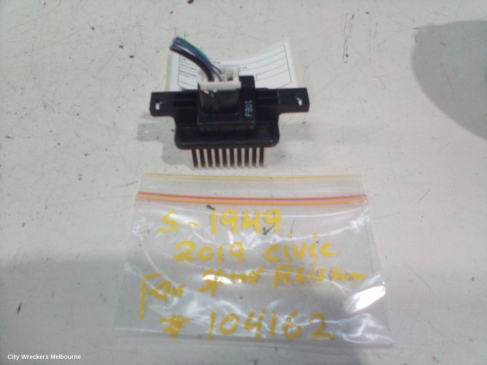 HONDA CIVIC FAN SPEED RESISTOR, 10TH GEN, 05/2016 - 08/2021 - Image 1