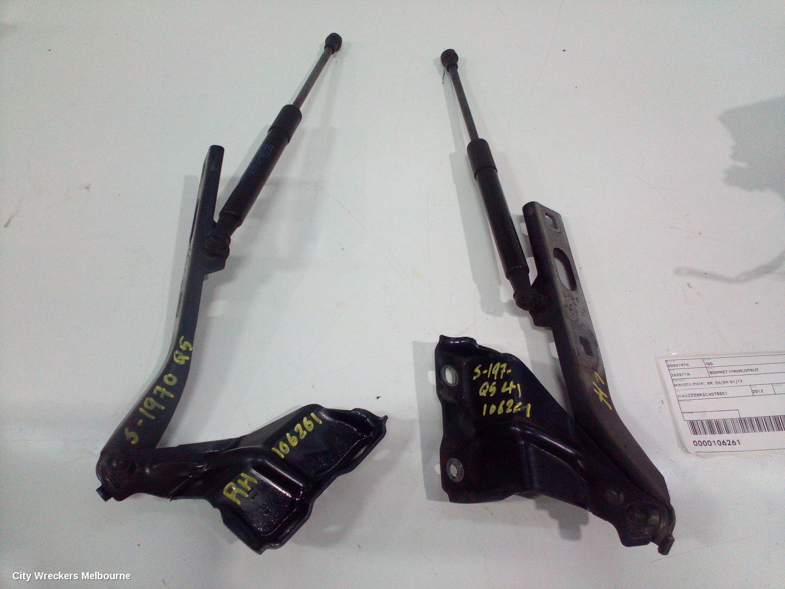 AUDI Q5 BONNET HINGE/STRUT, HINGES (PAIR), 8R, 03/2009 - 01/2017 - Image 2