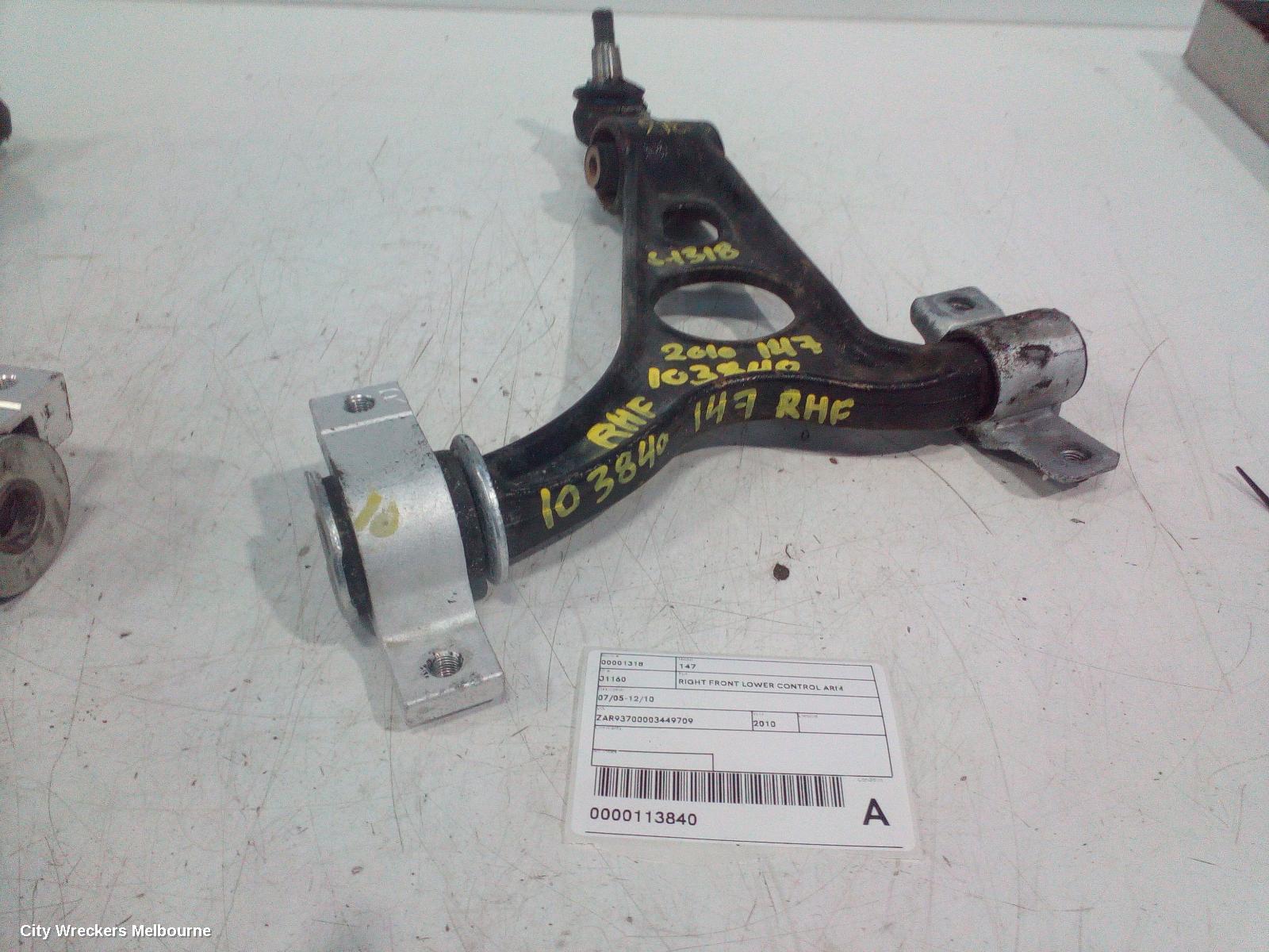 ALFA ROMEO 147 RIGHT FRONT LOWER CONTROL ARM, 07/2005 - 12/2010 - Image 2