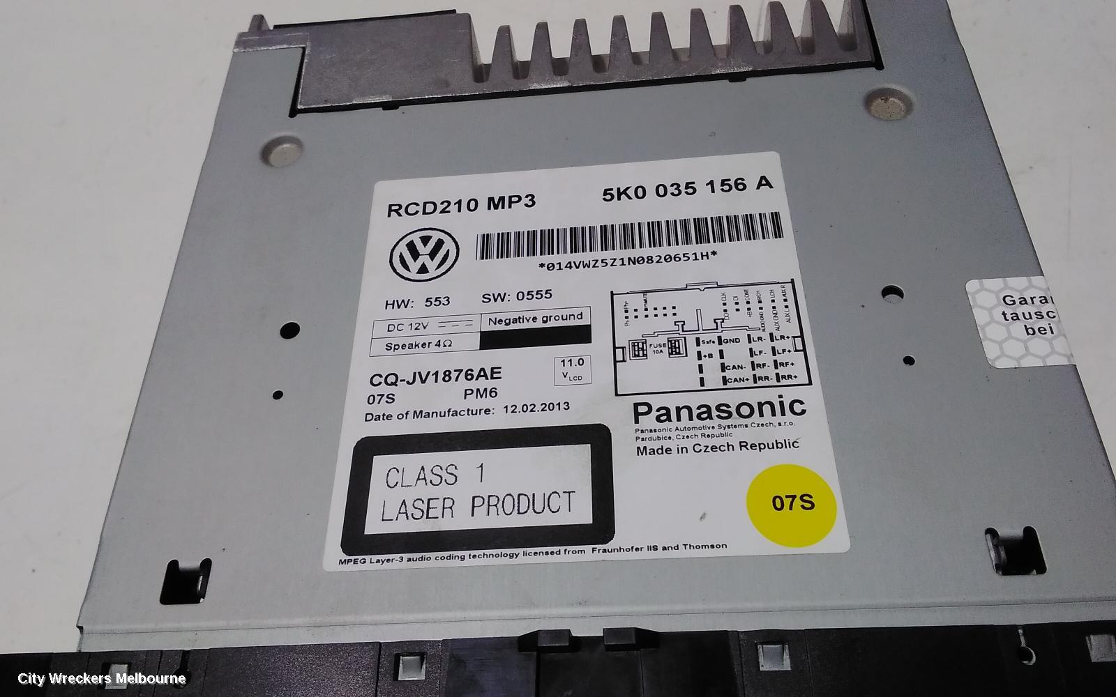 VOLKSWAGEN AMAROK RADIO/CD/DVD/SAT/TV, DISPLAY & HEAD UNIT (RCD210), 2H, 12/2010 - 09/2016 - Image 3