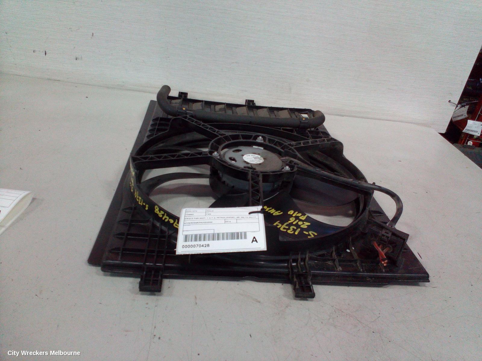 VOLKSWAGEN POLO FAN, SINGLE FAN ASSY, 1.2/1.6, PETROL/DIESEL, 6R, 05/2010 - 09/2017 - Image 3