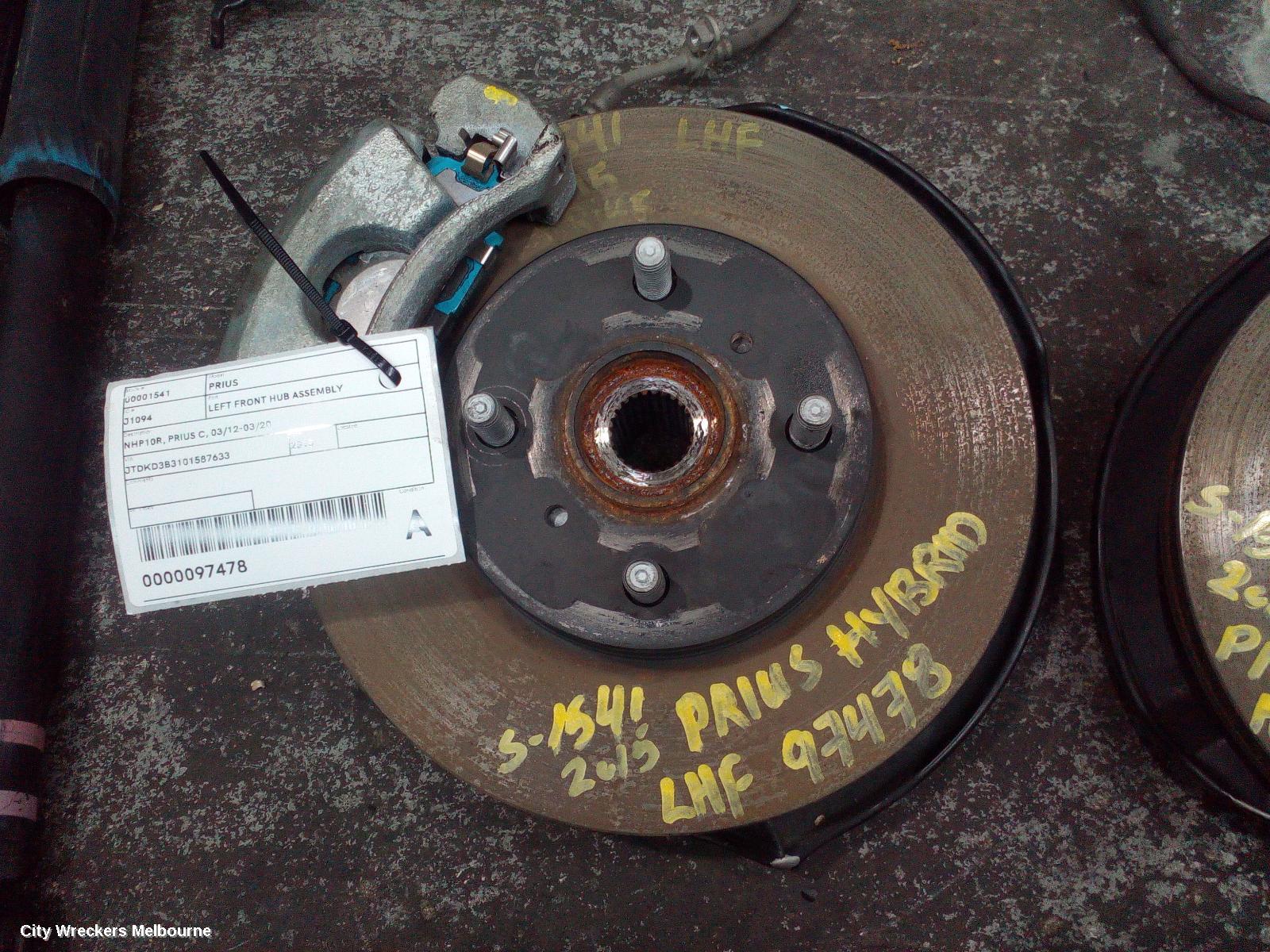 TOYOTA PRIUS LEFT FRONT HUB ASSEMBLY, NHP10R, PRIUS C, 03/2012 - 03/2020 - Image 1