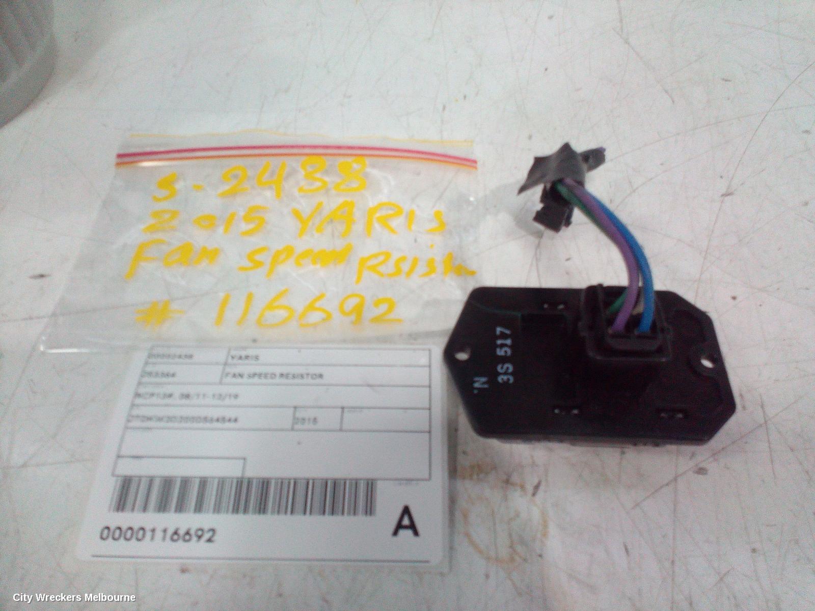 TOYOTA YARIS FAN SPEED RESISTOR, NCP13#, 08/2011 - 12/2019 - Image 2