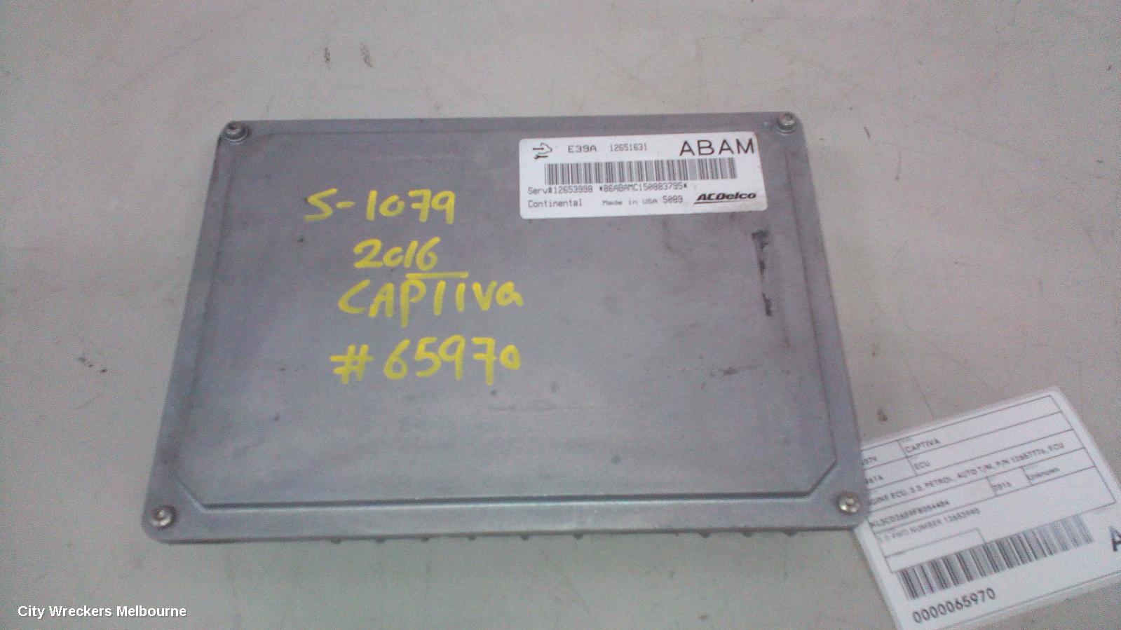 HOLDEN CAPTIVA ECU, ENGINE ECU, 3.0, PETROL, AUTO T/M, P/N 12657776, ECU ONLY, CG, 01/2011 - 06/2018 - Image 3