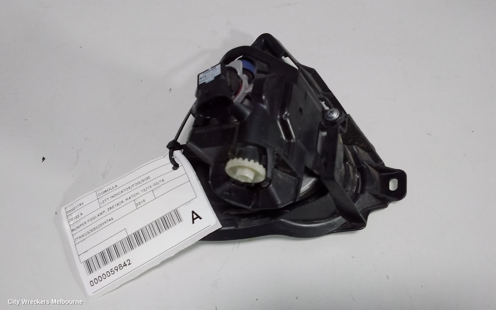 TOYOTA COROLLA LEFT INDICATOR/FOG/SIDE, BUMPER FOGLAMP, ZRE182R, HATCH, 10/2012 - 03/2015 - Image 3
