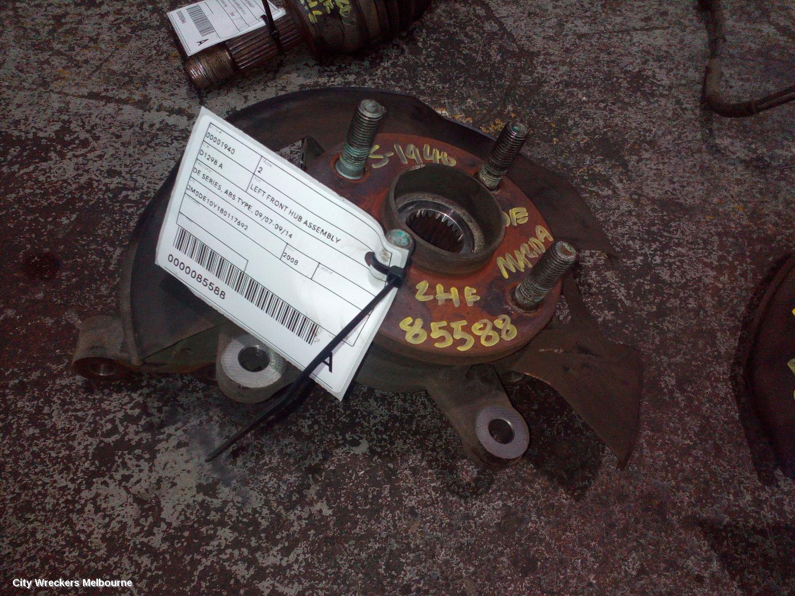 MAZDA 2 LEFT FRONT HUB ASSEMBLY, DE SERIES, ABS TYPE, 09/2007 - 09/2014 - Image 1