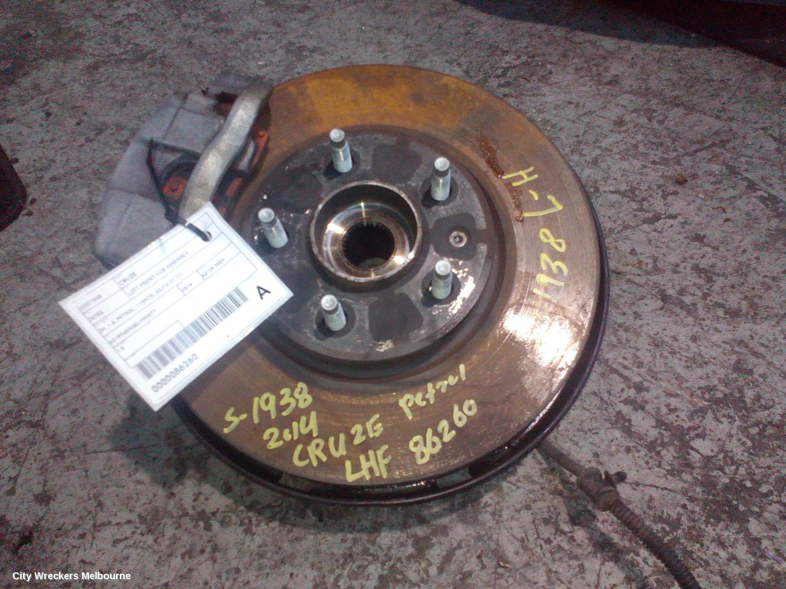 HOLDEN CRUZE LEFT FRONT HUB ASSEMBLY, JH, 1.6, PETROL, 115PCD, 03/2013 - 01/2017 - Image 1