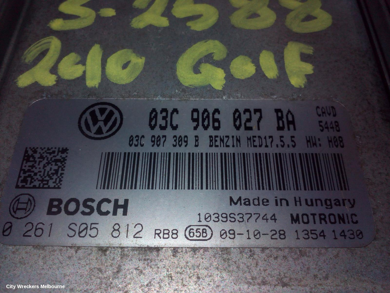 VOLKSWAGEN GOLF ECU, ENGINE ECU, 1.4, PETROL, CAVD CODE, ECU ONLY, GEN 6, 10/2008 - 01/2016 - Image 3