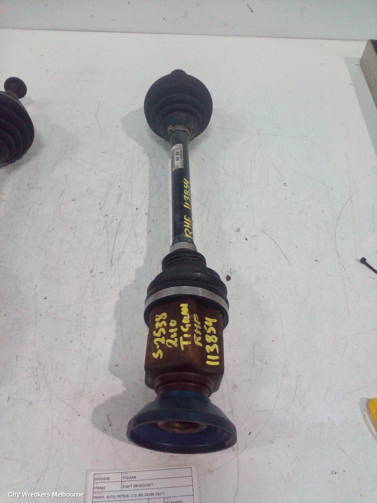VOLKSWAGEN TIGUAN RIGHT DRIVESHAFT, FRONT, AUTO, PETROL, 2.0, 5N, 05/2008 - 06/2011 - Image 1