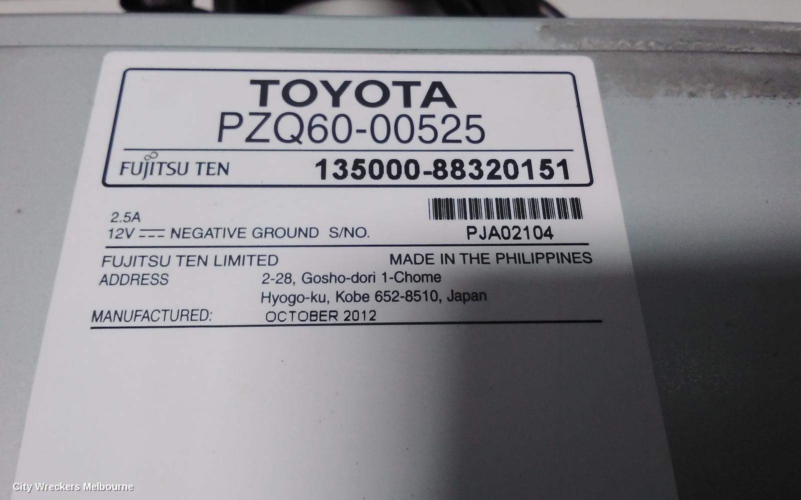 TOYOTA COROLLA RADIO/CD/DVD/SAT/TV, SINGLE DISC W/ USB & BLUETOOTH, ZRE152/20153R, 03/2007 - 10/2013 - Image 2