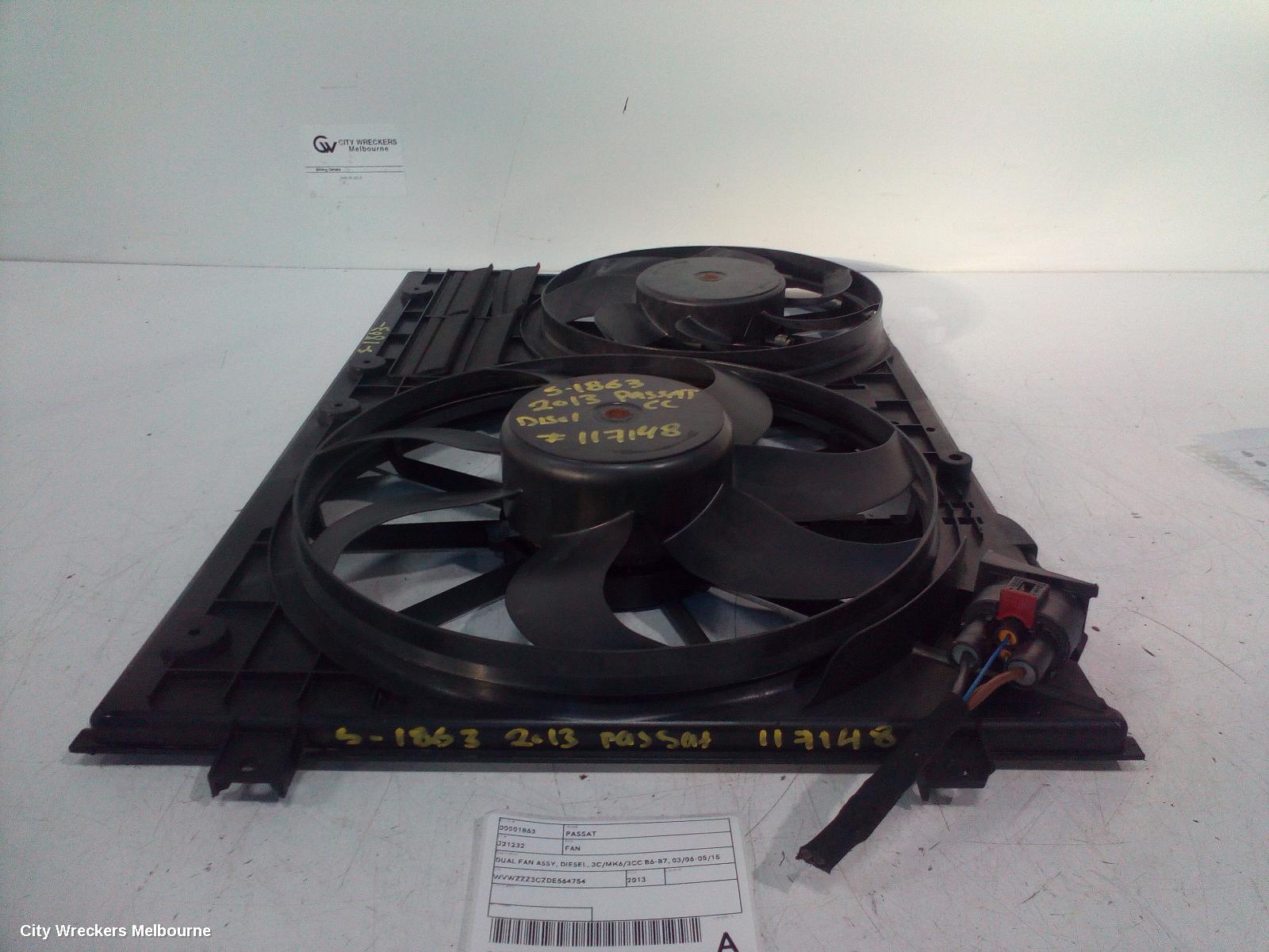 VOLKSWAGEN PASSAT FAN, DUAL FAN ASSY, DIESEL, 3C/MK6/3CC B6-B7, 03/2006 - 05/2015 - Image 2