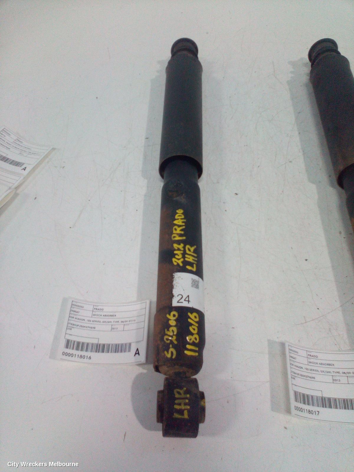 TOYOTA PRADO SHOCK ABSORBER, 150 SERIES, 5DR WAGON, REAR, LH SIDE, GX/GXL TYPE, 08/2009 - 07/2013 - Image 2