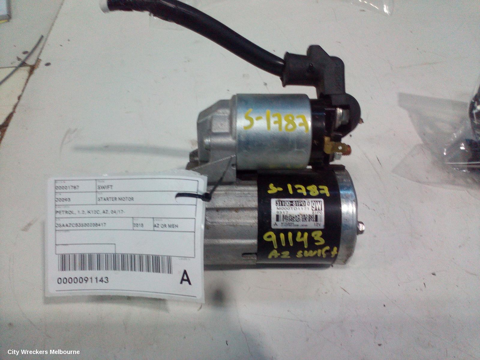 SUZUKI SWIFT STARTER, PETROL, 1.2, K12C, AZ, 04/2017 ONWARDS - Image 2
