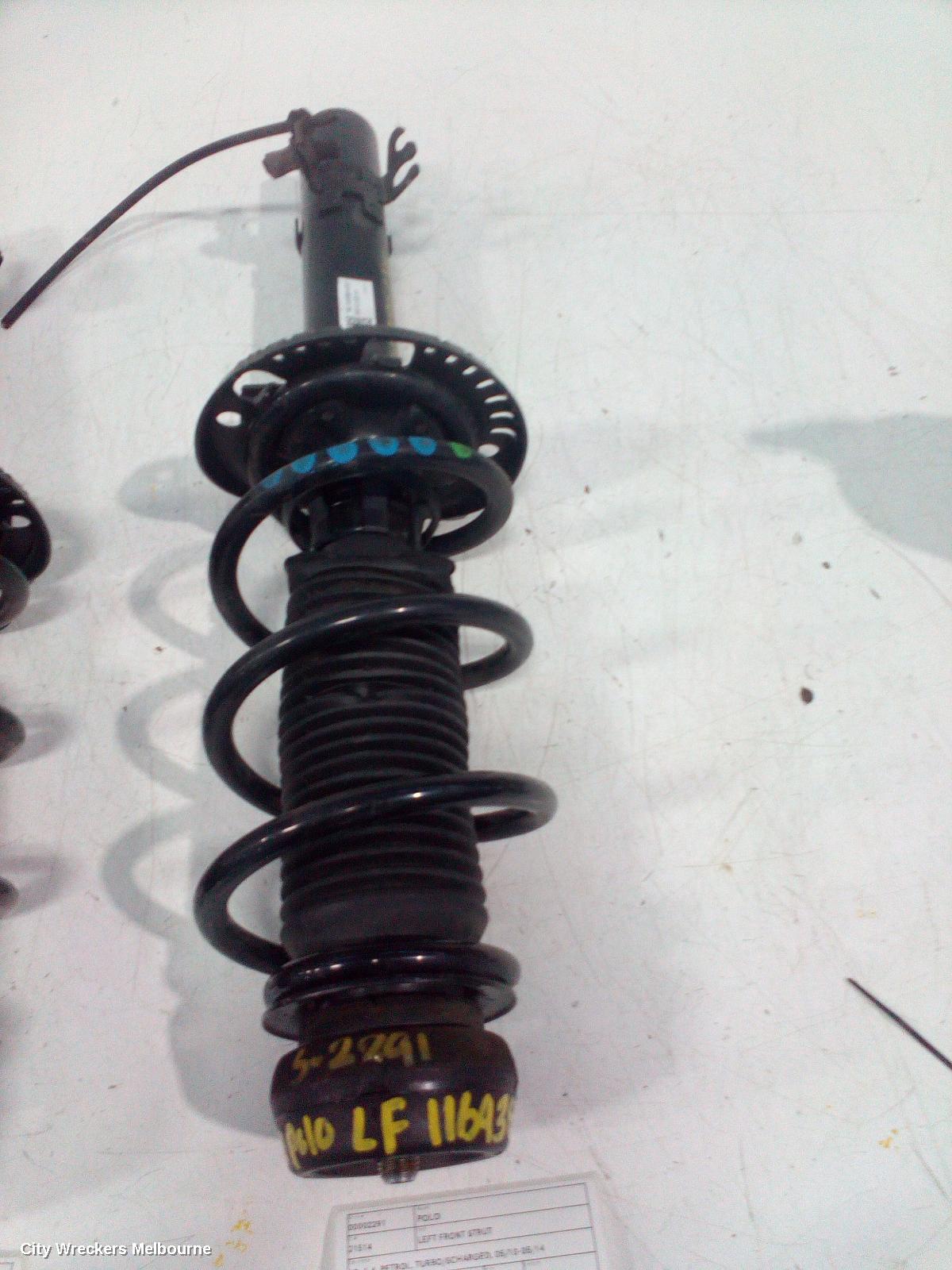 VOLKSWAGEN POLO LEFT FRONT STRUT, 6R, 1.4, PETROL, TURBO/SCHARGED, 05/2010 - 05/2014 - Image 2