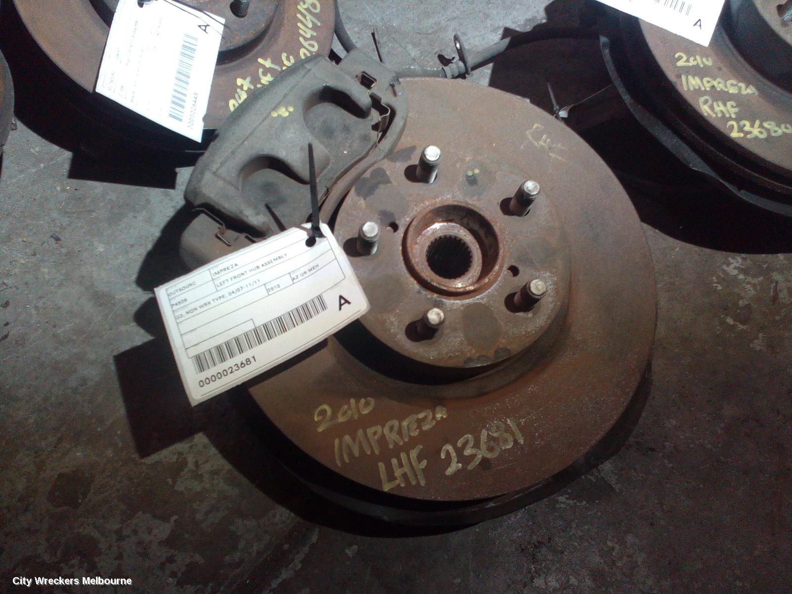 SUBARU IMPREZA LEFT FRONT HUB ASSEMBLY, G3, NON WRX TYPE, 04/2007 - 11/2011 - Image 1