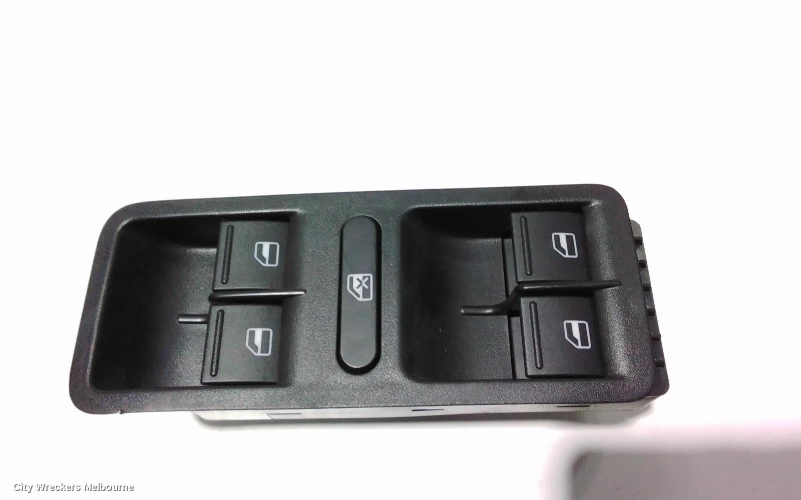 VOLKSWAGEN POLO PWR DR WIND SWITCH, RH FRONT (MASTER SWITCH), 8 PIN TYPE, BLACK BACKING, 6R, 05/2010 - 05/2014 - Image 1