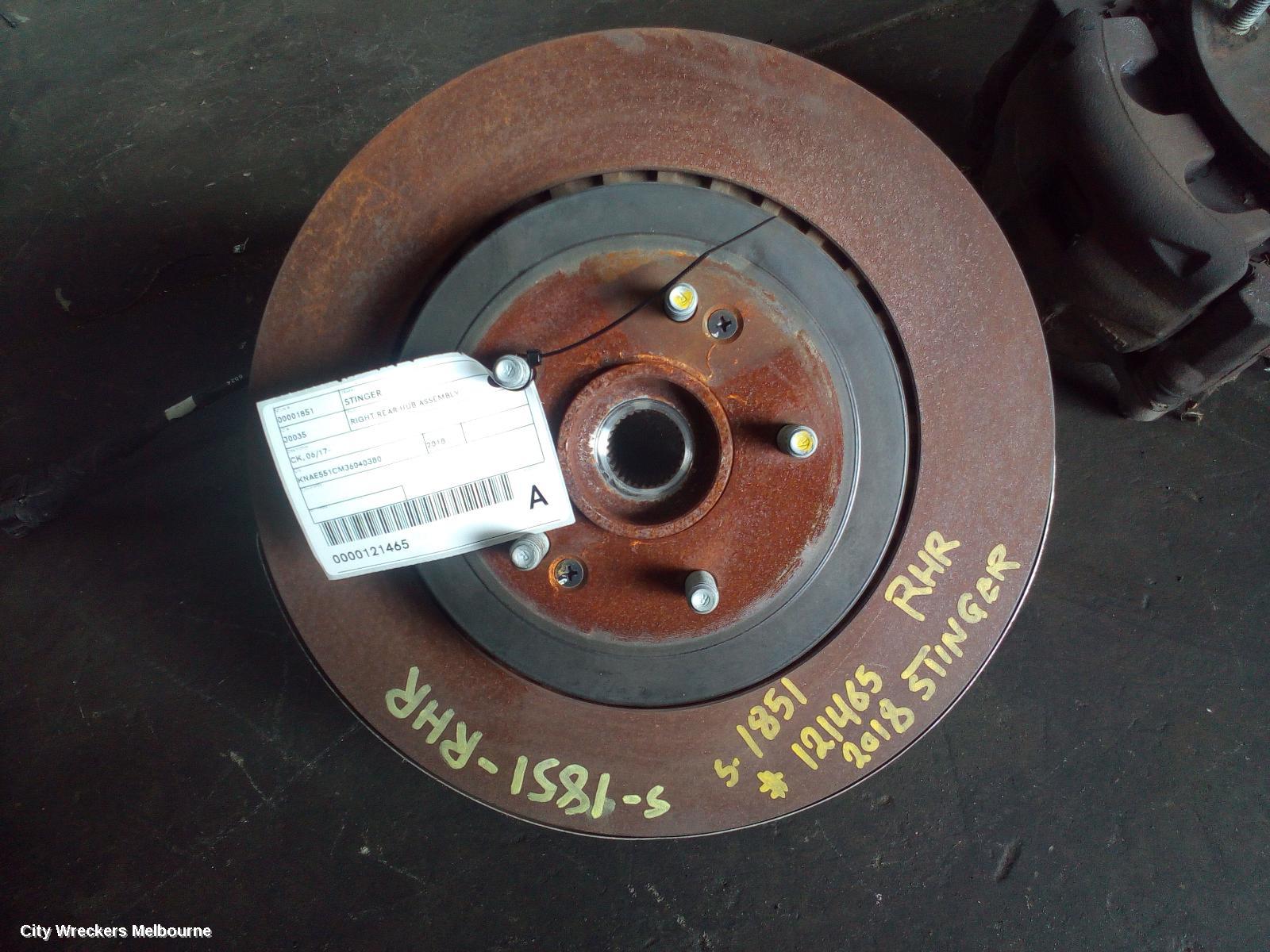 KIA STINGER RIGHT REAR HUB ASSEMBLY, CK, 06/2017 ONWARDS - Image 2