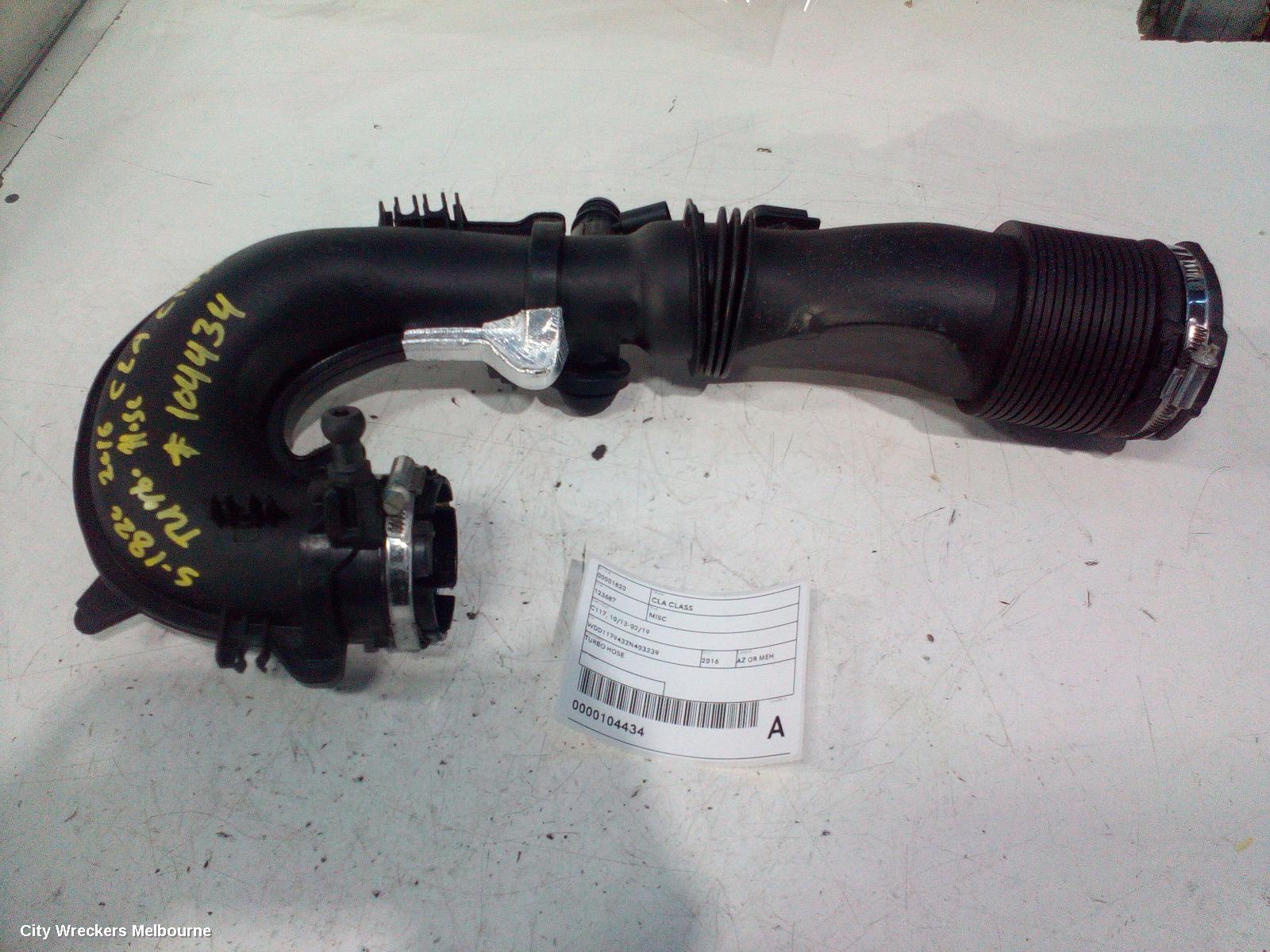 MERCEDES CLA CLASS, C117, 10/2013 - 02/2019, TURBO HOSE: 104434 - Image 1