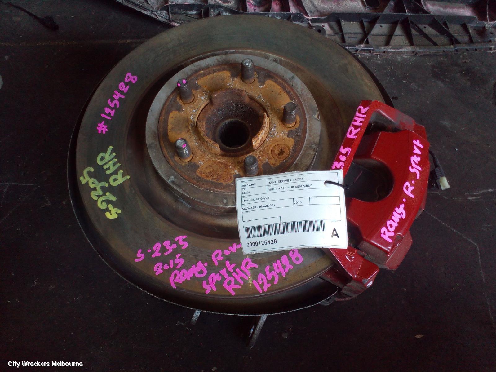 LAND ROVER RANGEROVER SPORT RIGHT REAR HUB ASSEMBLY, L494, 12/2013 - 04/2022 - Image 1
