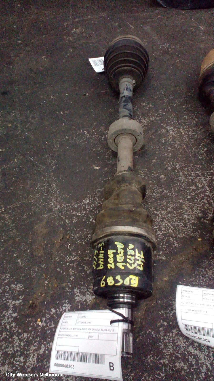 HONDA ACCORD LEFT DRIVESHAFT, AUTO T/M, 2.4, 8TH GEN, EURO (VIN JHMCU), 06/2008 - 12/2015 - Image 1