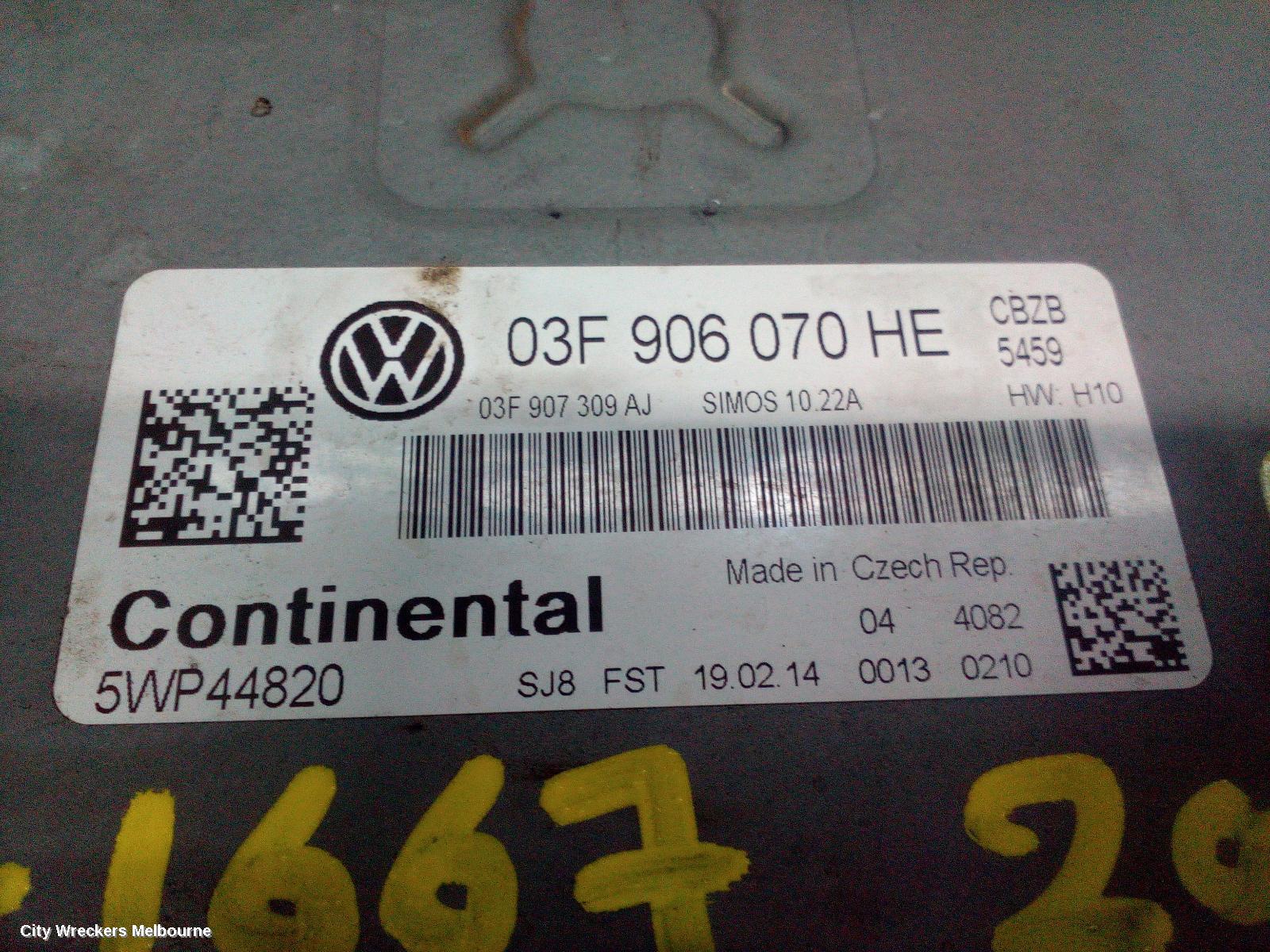 VOLKSWAGEN POLO ECU, ENGINE ECU, 1.2, PETROL, MANUAL, P/N 03F906070HE, ECU ONLY, 6R, 05/2010 - 05/2014 - Image 1