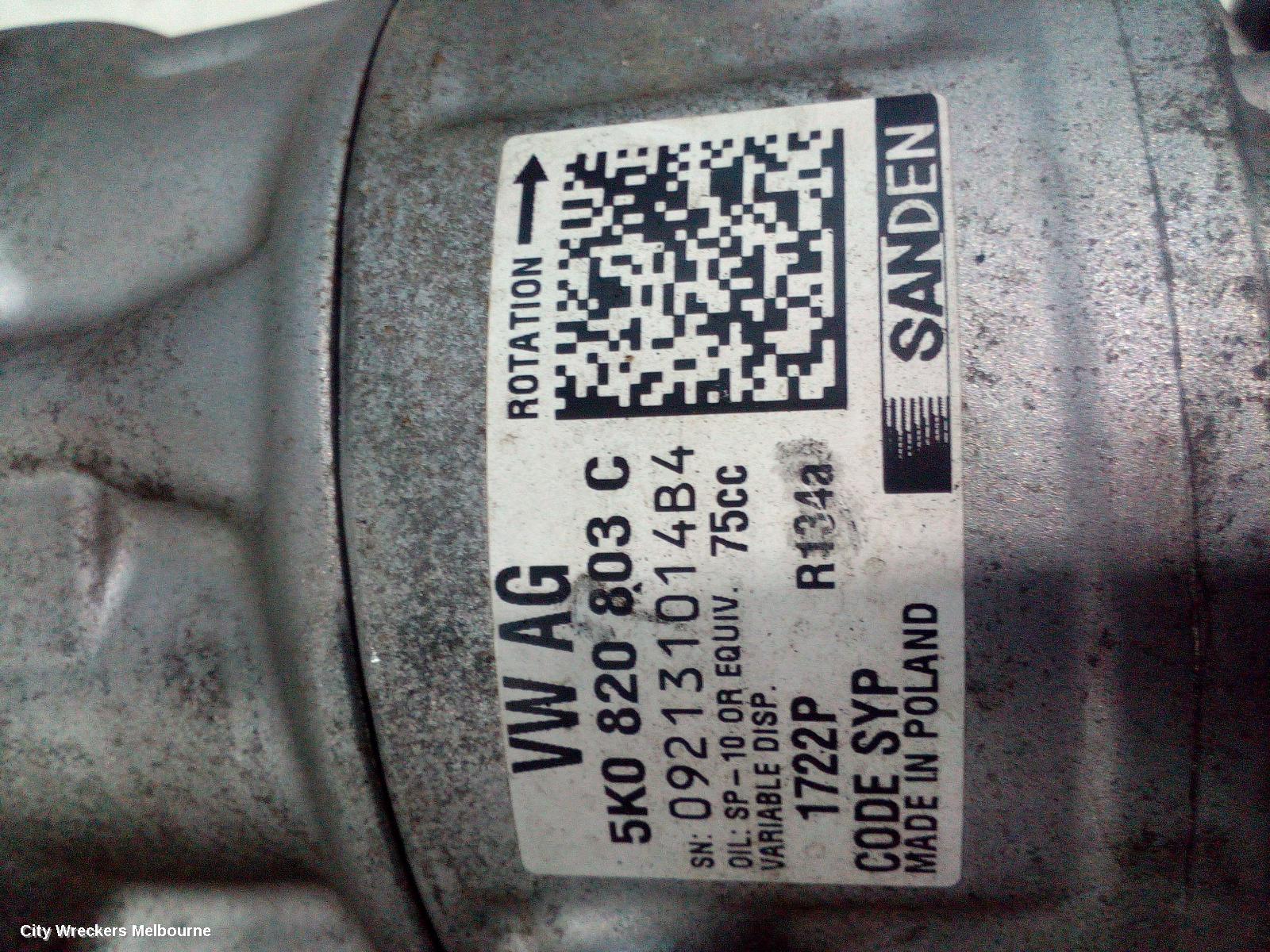 VOLKSWAGEN POLO A/C COMPRESSOR, 6R, 1.2, PETROL, TURBO, 05/2010 - 05/2014 - Image 2