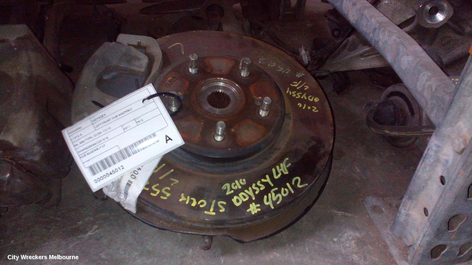 HONDA ODYSSEY LEFT FRONT HUB ASSEMBLY, RB, ABS TYPE, 07/2004 - 12/2013 - Image 1