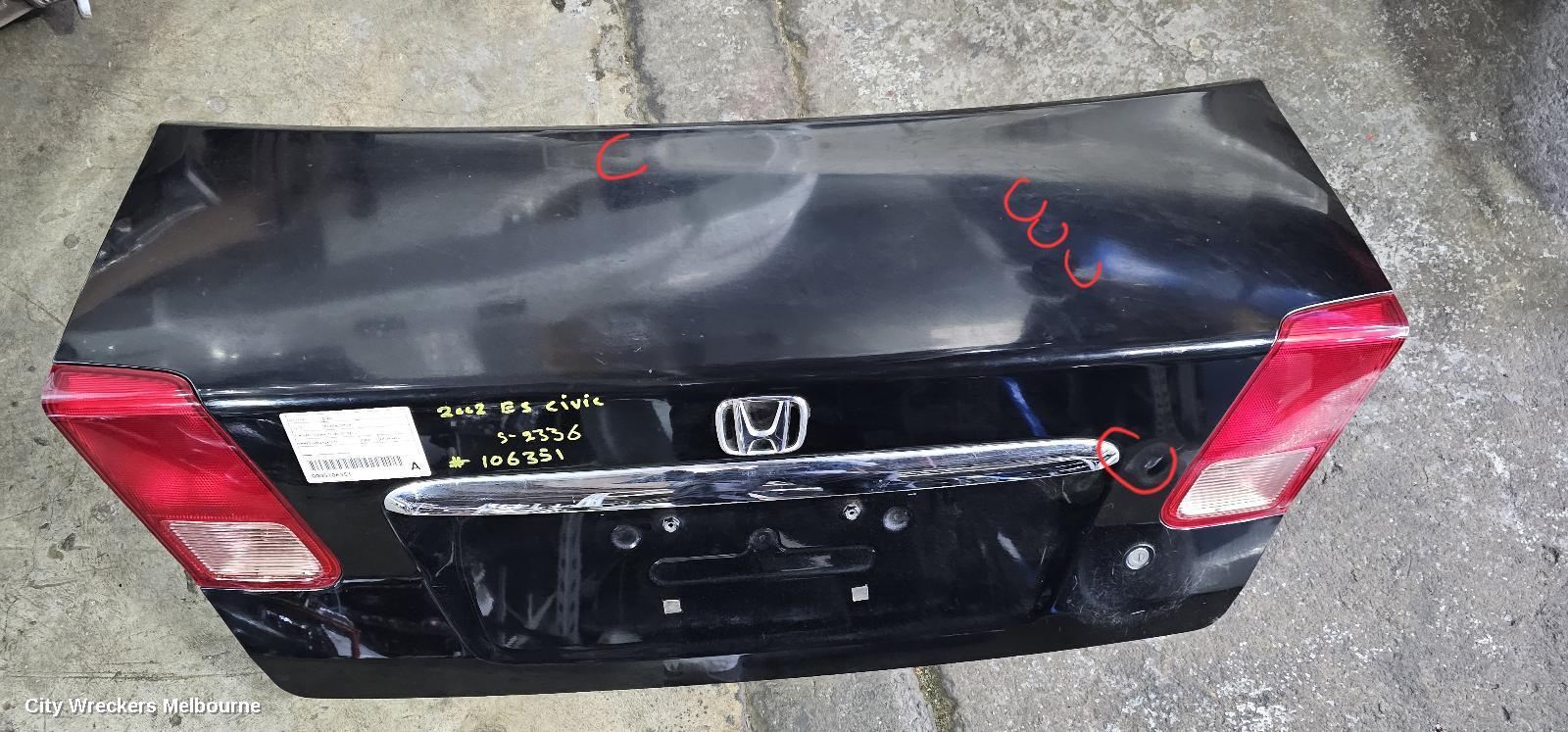 HONDA CIVIC BOOTLID/TAILGATE, BOOTLID, 7TH GEN, NON SPOILER, W/ KEY HOLE TYPE, 11/2000 - 12/2005 - Image 3