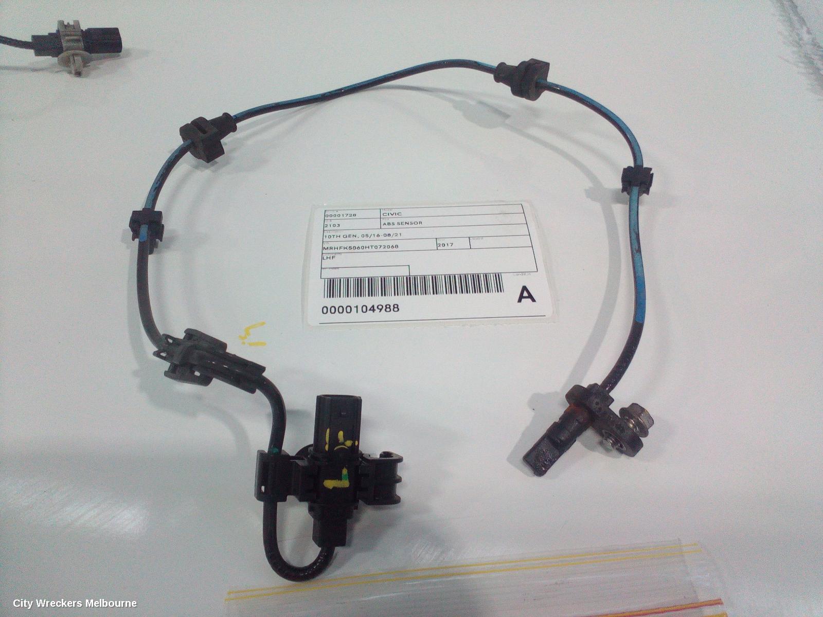 HONDA CIVIC ABS SENSOR, 10TH GEN, LH FRONT, 05/2016 - 08/2021 - Image 2