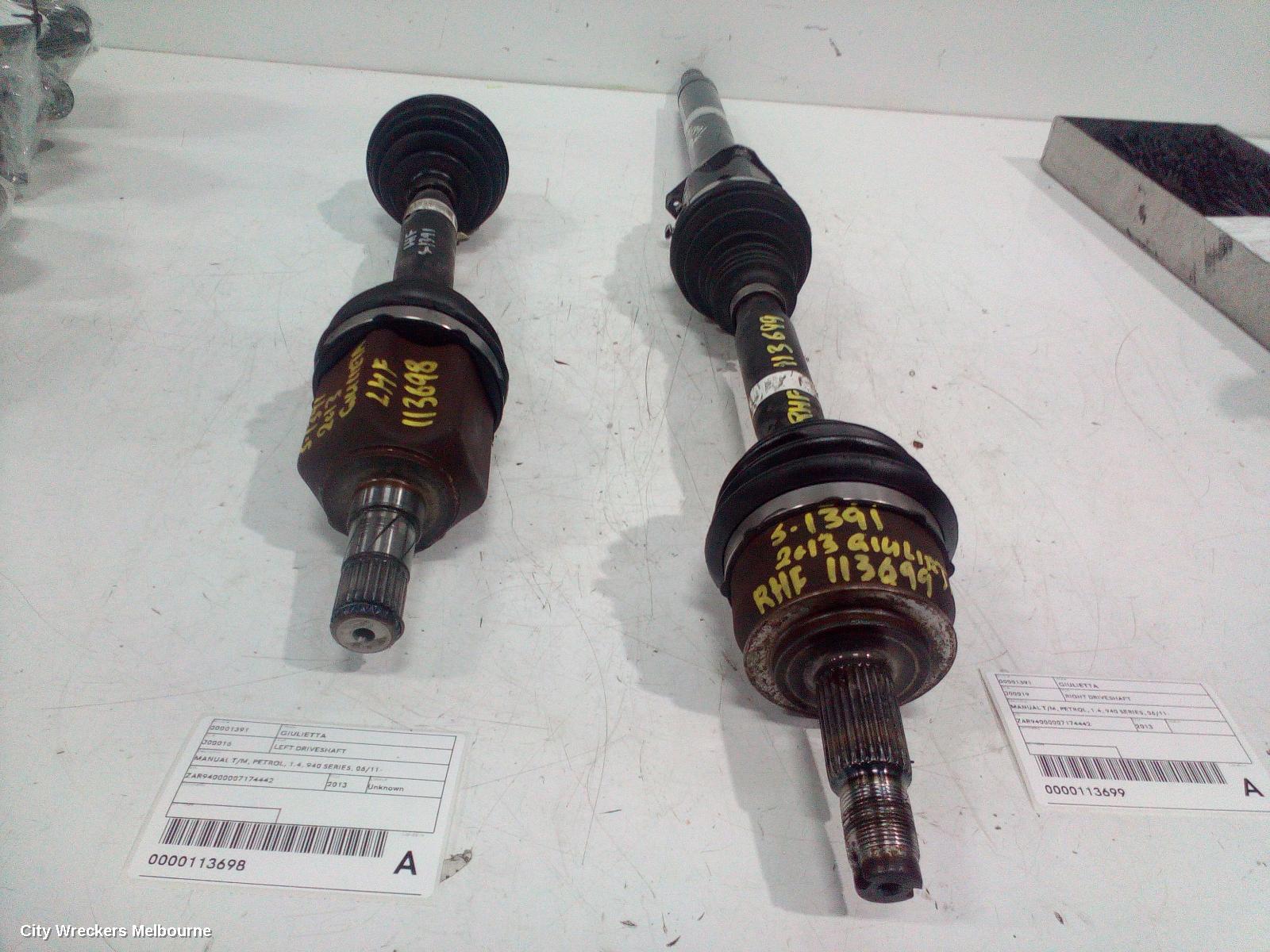 ALFA ROMEO GIULIETTA RIGHT DRIVESHAFT, MANUAL T/M, PETROL, 1.4, 940 SERIES, 06/2011 ONWARDS - Image 3