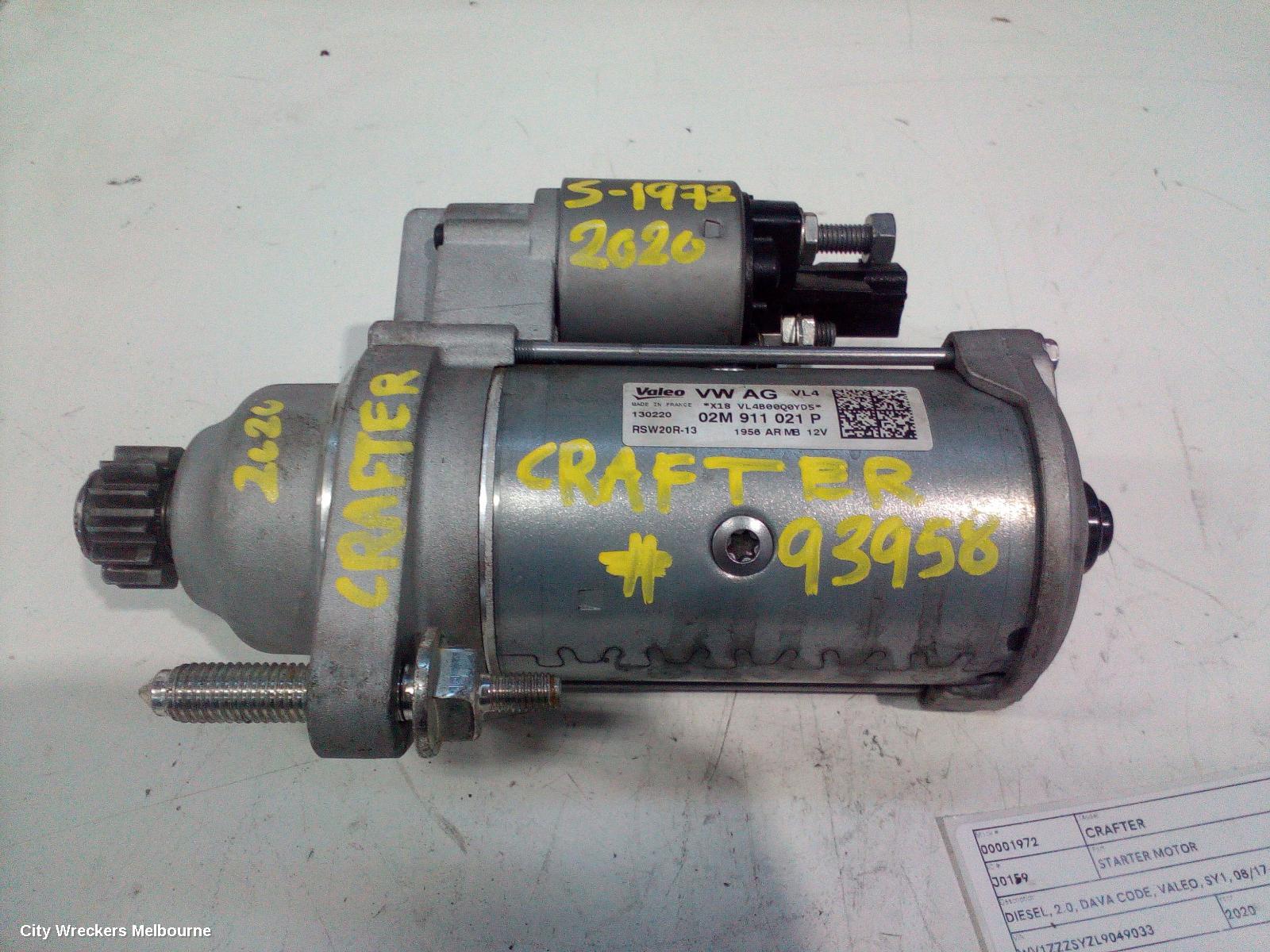 VOLKSWAGEN CRAFTER STARTER, DIESEL, 2.0, DAVA CODE, VALEO, SY1, 08/2017 ONWARDS - Image 2