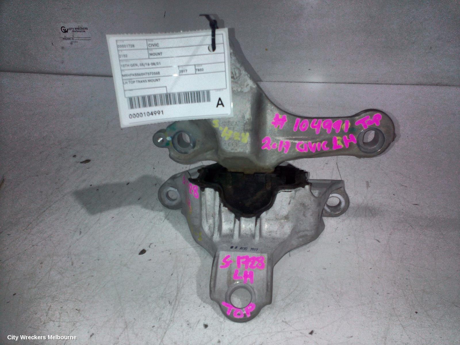 HONDA CIVIC MOUNT, 10TH GEN, 05/2016 - 08/2021 - Image 1
