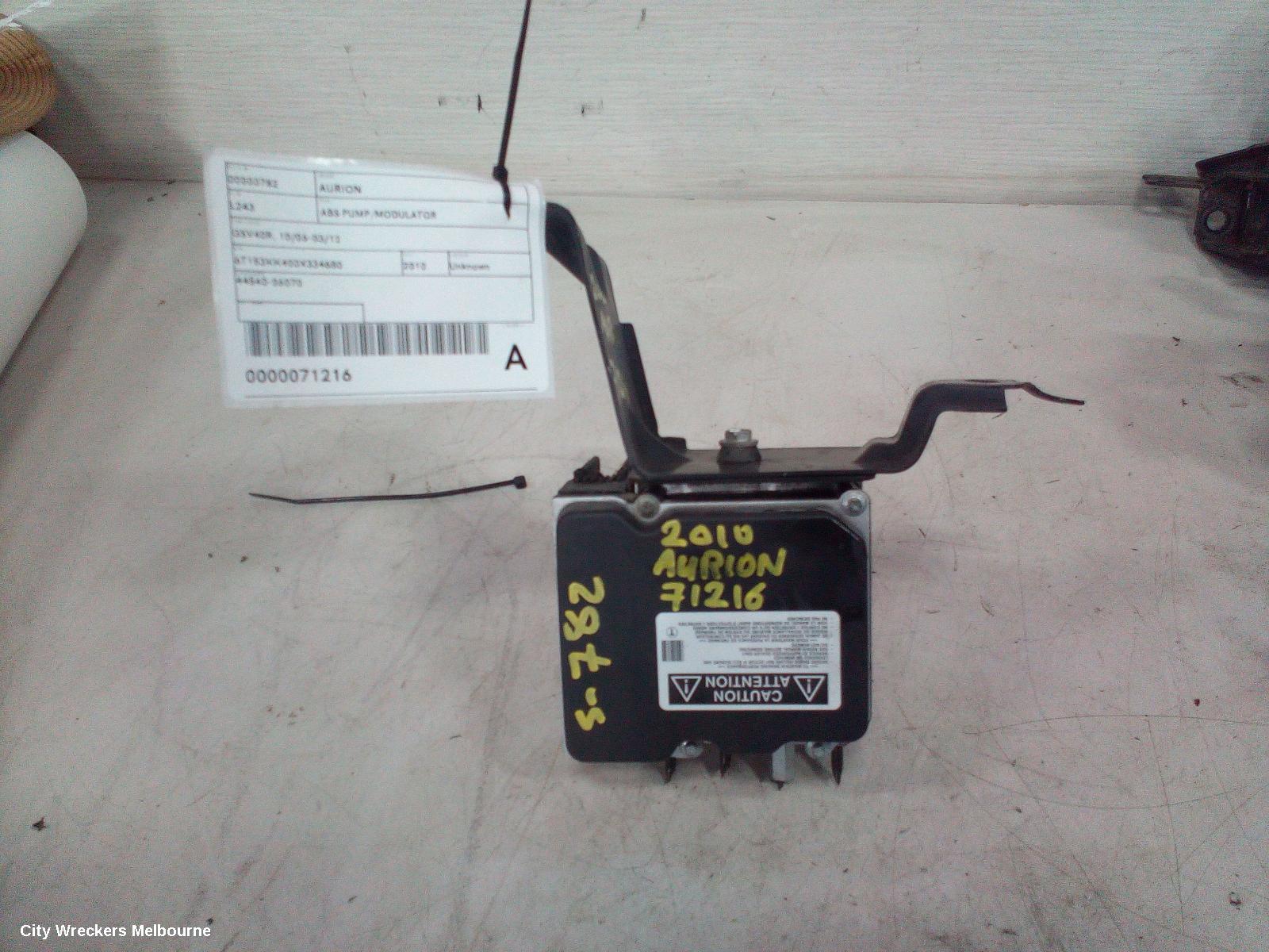 TOYOTA AURION ABS PUMP/MODULATOR, GSV40R, 10/2006 - 03/2012 - Image 1