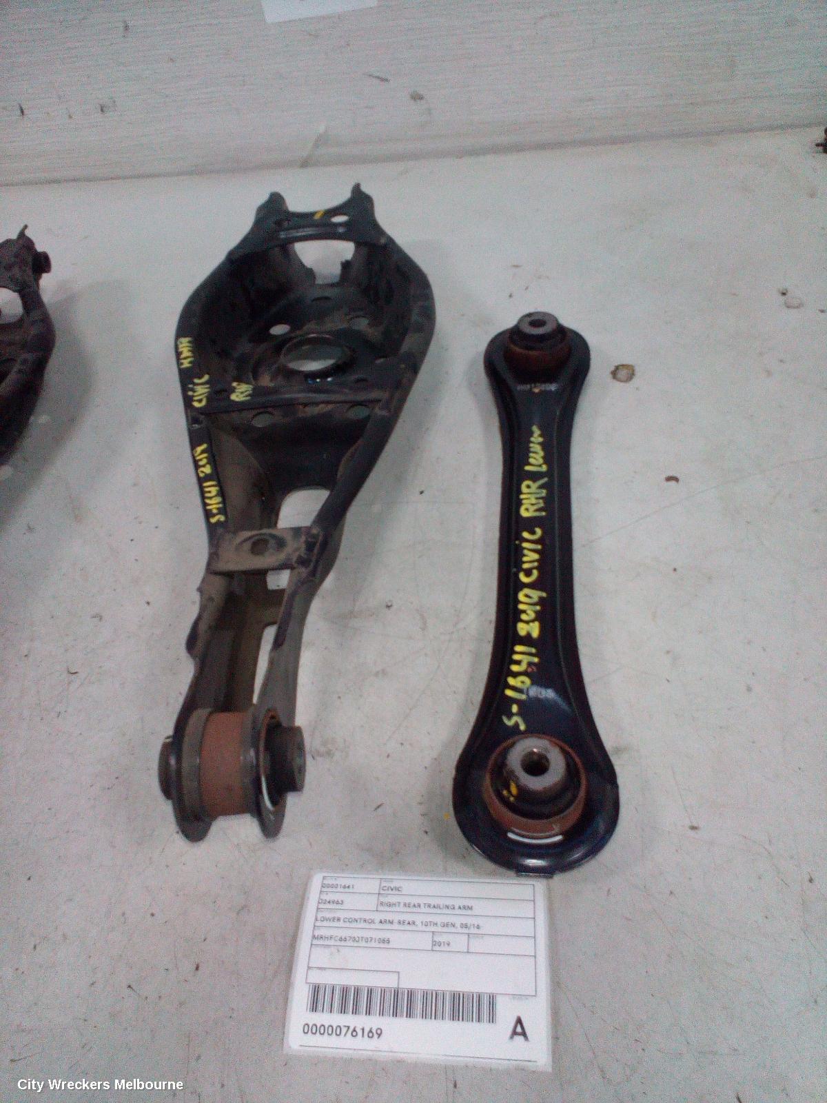 HONDA CIVIC RIGHT REAR TRAILING ARM, LOWER CONTROL ARM-REAR, 10TH GEN, 05/2016 ONWARDS - Image 1