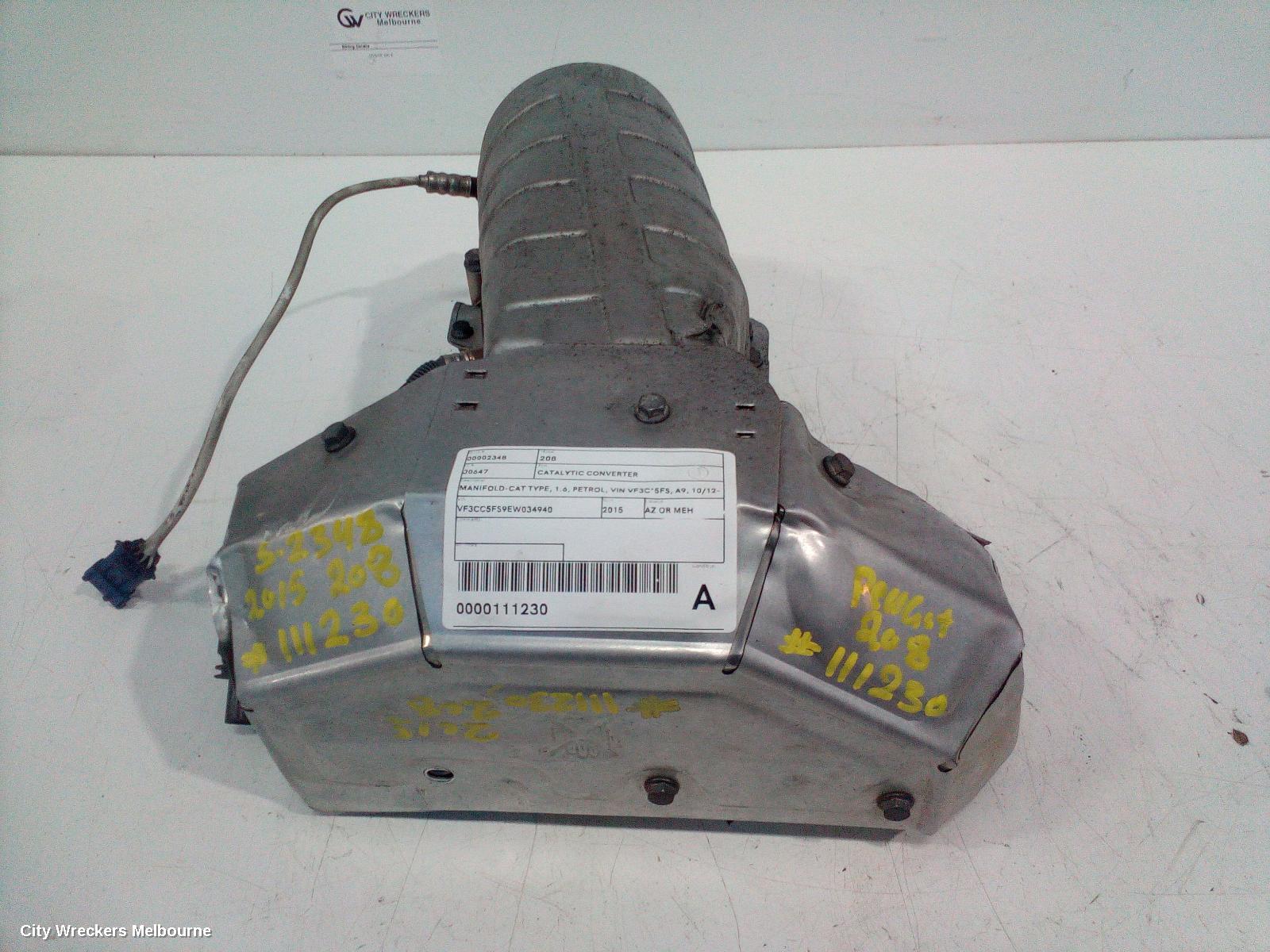 PEUGEOT 208 CATALYTIC CONVERTER, MANIFOLD-CAT TYPE, 1.6, PETROL, VIN VF3C*5FS, A9, 10/2012 - 05/2015 - Image 3