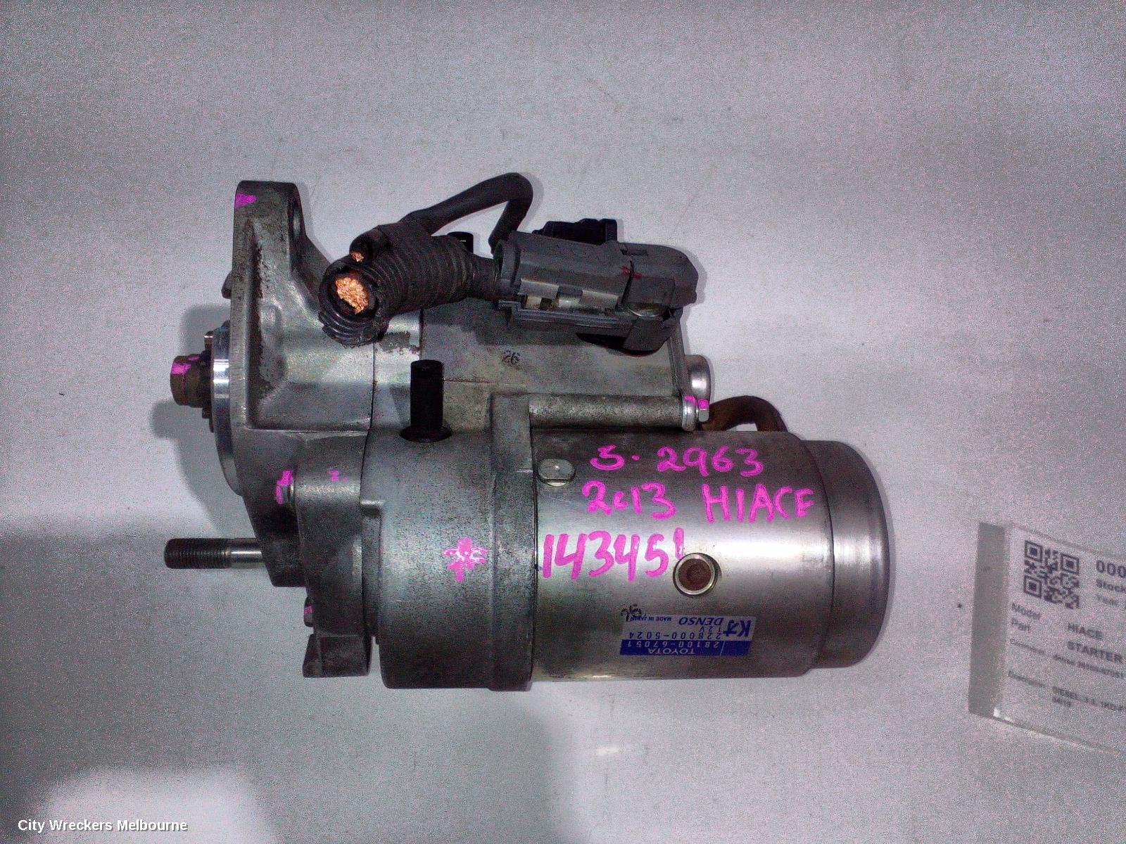 TOYOTA HIACE STARTER, DIESEL, 3.0, 1KD-FTV, TURBO, AUTO T/M TYPE, KDH, 09/2006 - 04/2019 - Image 2
