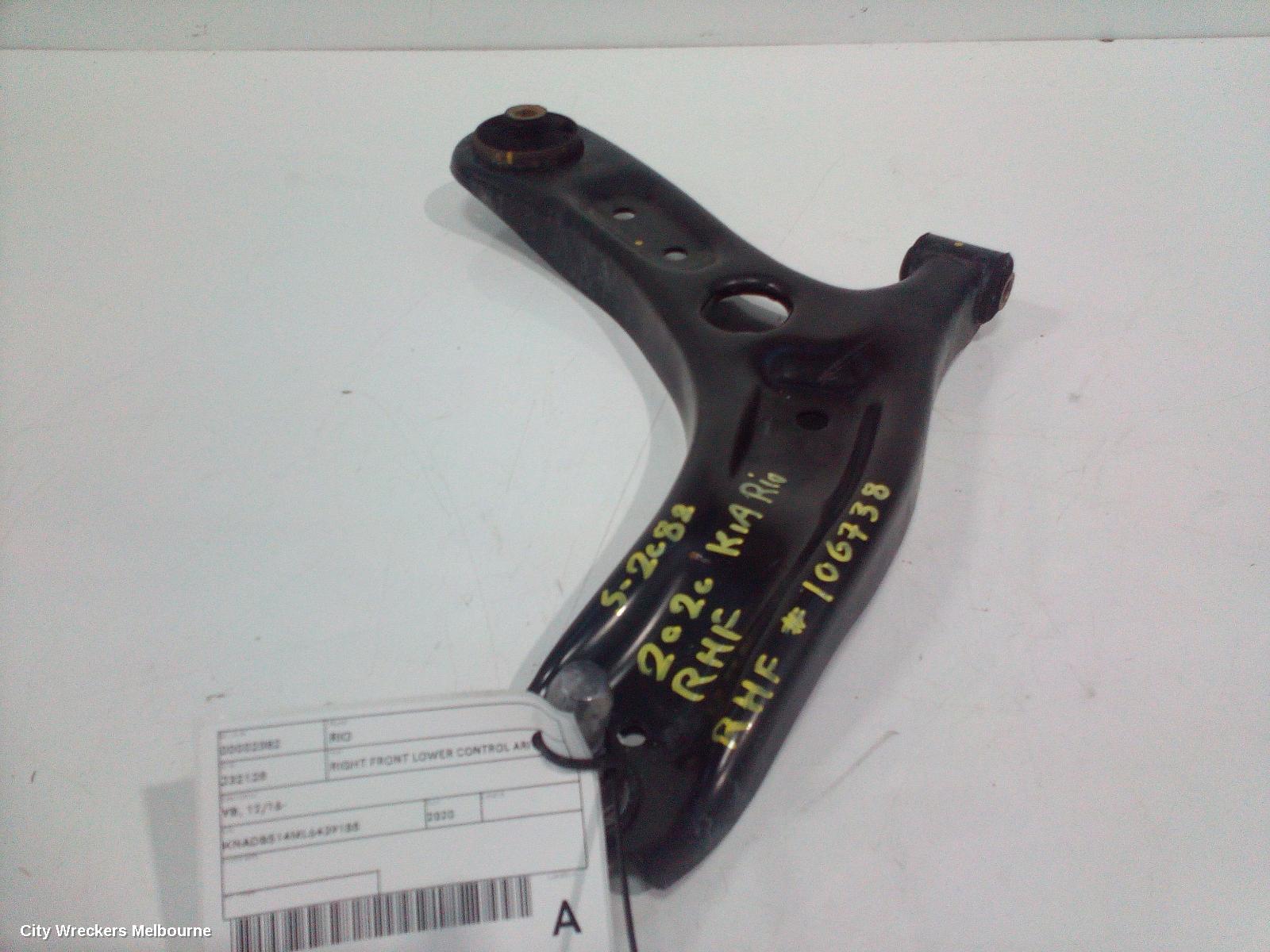 KIA RIO RIGHT FRONT LOWER CONTROL ARM, YB, 12/2016 - 06/2023 - Image 1