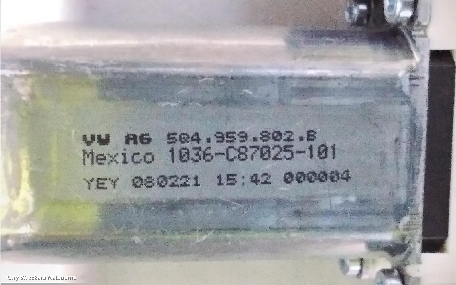 VOLKSWAGEN TIGUAN LEFT FRONT WINDOW REG/MOTOR, DOOR REG ASSY (REG AND MOTOR), 5NA, 06/2016 ONWARDS - Image 2