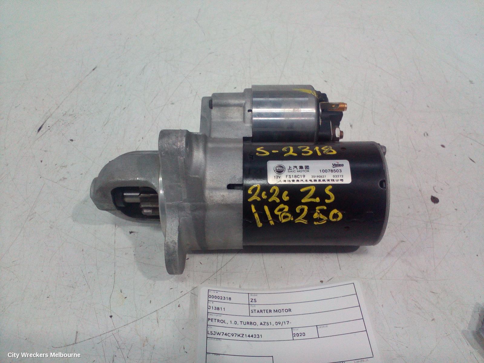 MG ZS STARTER, PETROL, 1.0, TURBO, AZS1, 09/2017 ONWARDS - Image 1