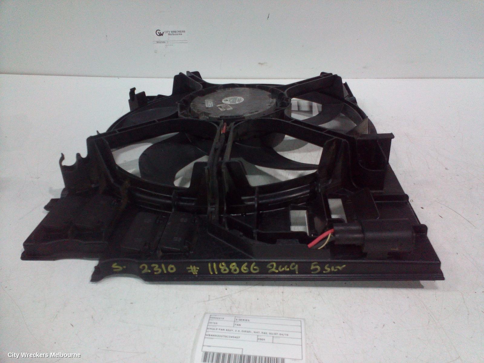 BMW 5 SERIES FAN, SINGLE FAN ASSY, 2.0, DIESEL, N47, E60, 03/2007 - 04/2010 - Image 2