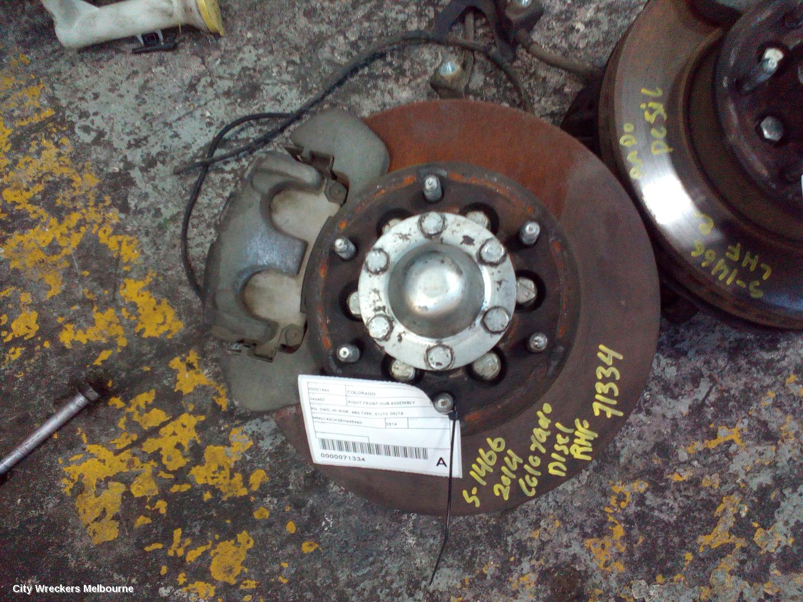 HOLDEN COLORADO RIGHT FRONT HUB ASSEMBLY, RG, 2WD, HI-RIDE, ABS TYPE, 01/2012 - 06/2016 - Image 1