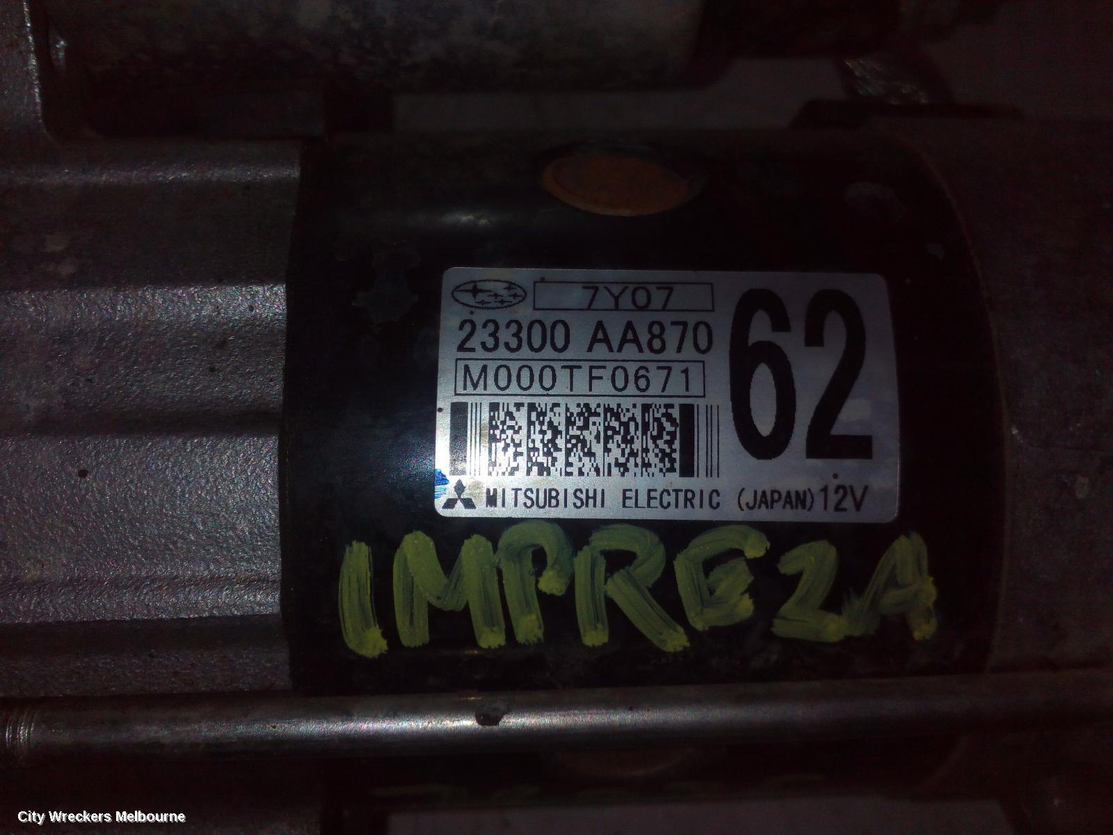 SUBARU IMPREZA STARTER, PETROL, FB20, AUTO, CVT, G5, 11/2016 ONWARDS - Image 1