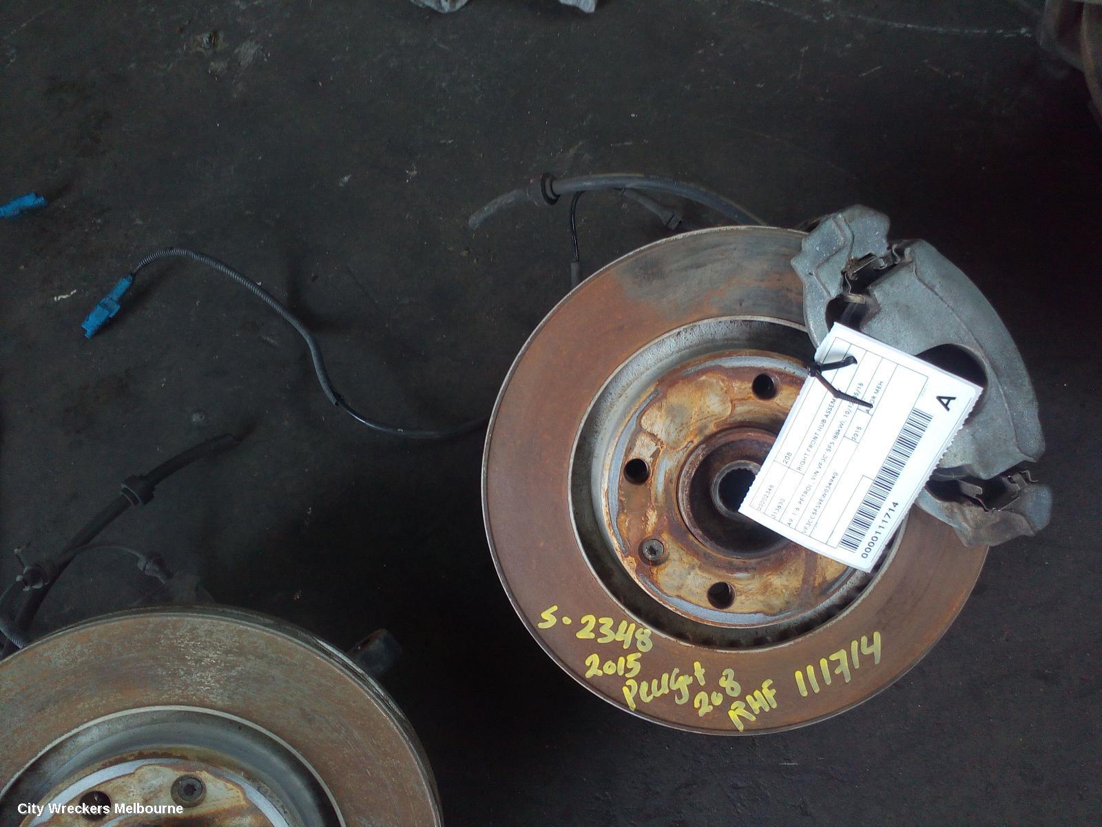 PEUGEOT 208 RIGHT FRONT HUB ASSEMBLY, A9, 1.6, PETROL, VIN VF3C*5FS (88KW), 10/2012 - 05/2015 - Image 2