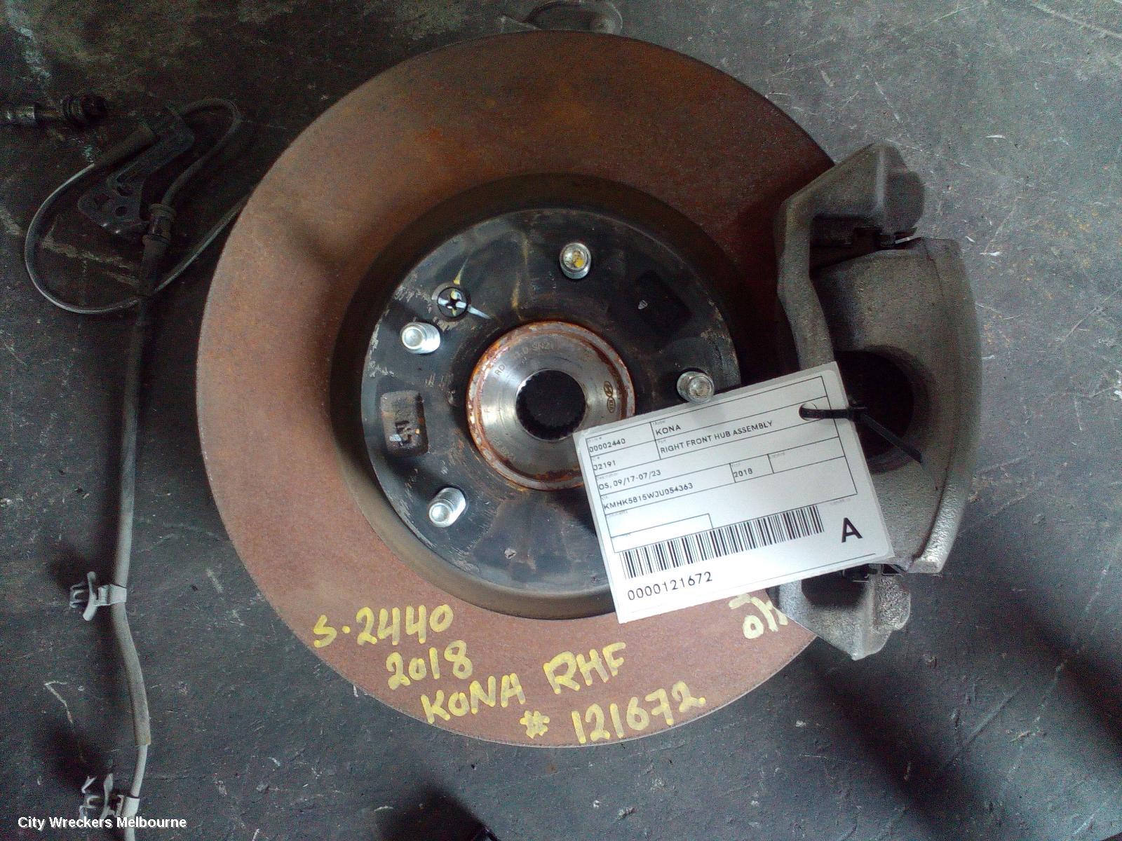 HYUNDAI KONA RIGHT FRONT HUB ASSEMBLY, OS, 09/2017 - 07/2023 - Image 1