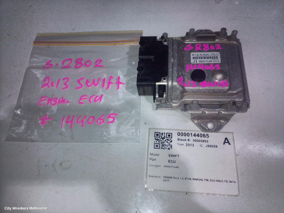 SUZUKI SWIFT ECU, ENGINE ECU, 1.4, K14B, MANUAL T/M, ECU ONLY, FZ, 08/2010 - 03/2017 - Image 1