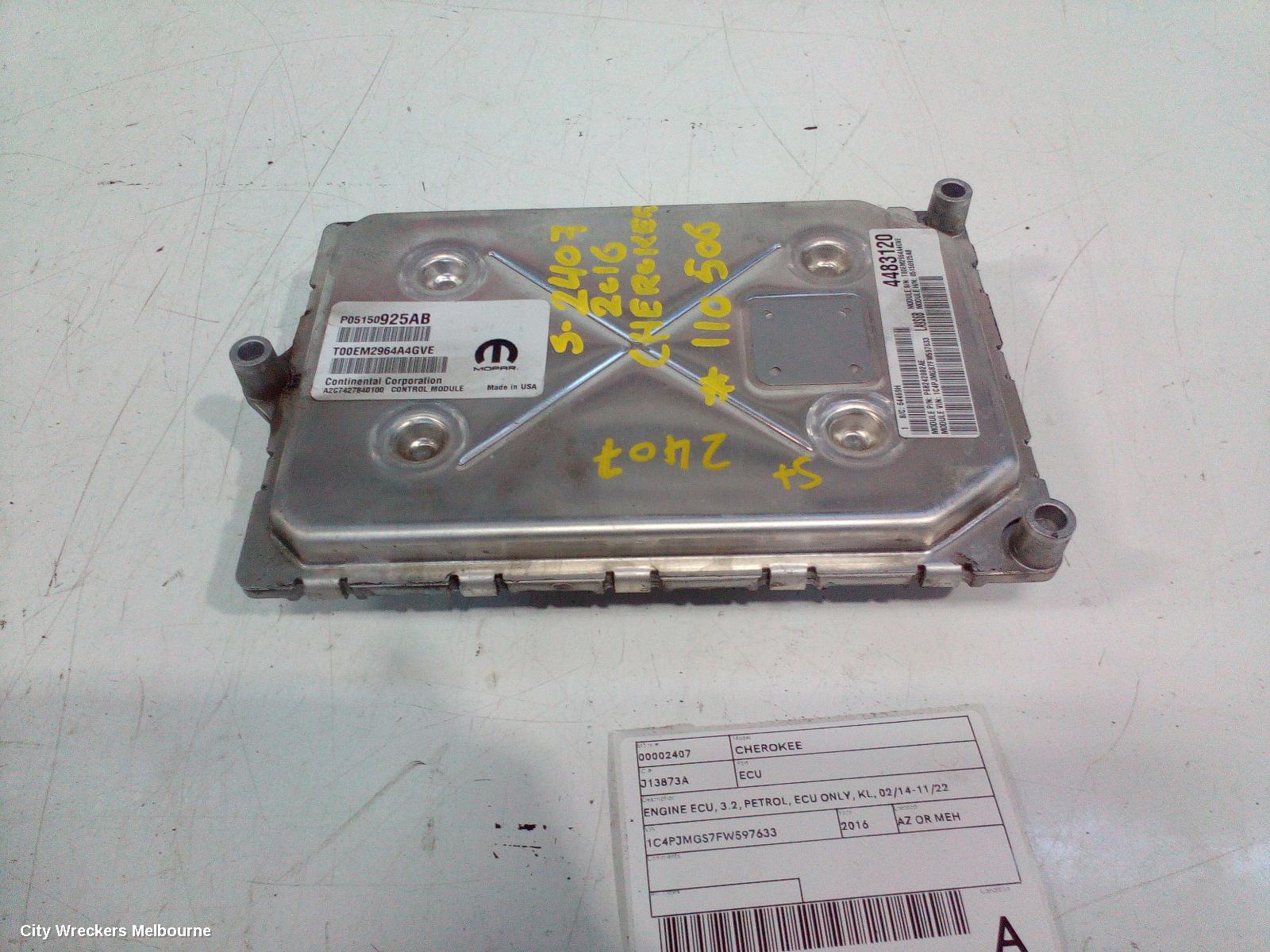 JEEP CHEROKEE ECU, ENGINE ECU, 3.2, PETROL, ECU ONLY, KL, 02/2014 - 11/2022 - Image 1